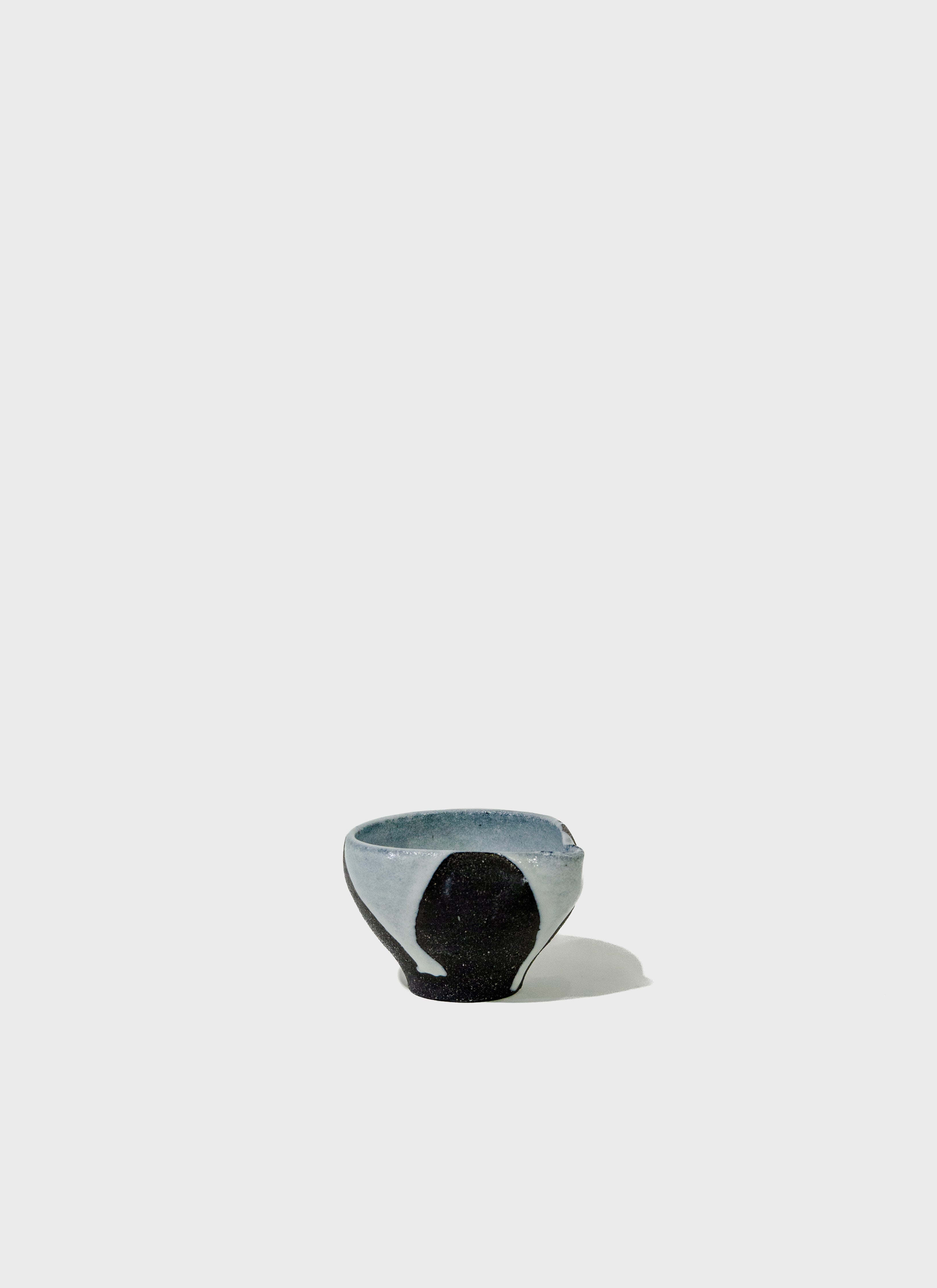 Black Ceramic Oil and Dressing Pourer with White Drip Glaze