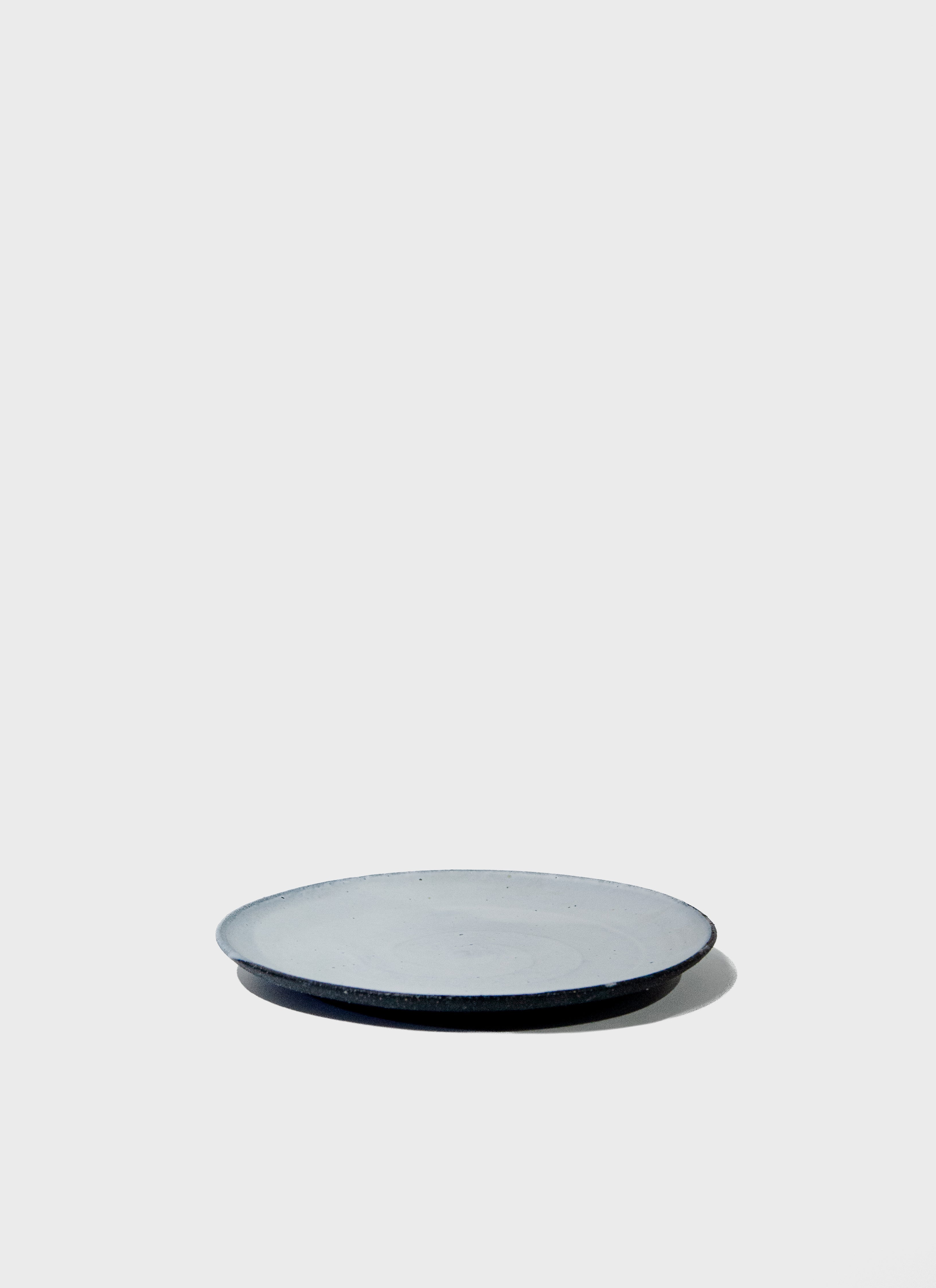 Black Dinner Plate with White Drip Glaze